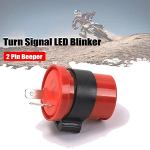 Rojo 2 Pin 12V Pitido Motocicleta Indicador Intermitente Relé Señal de Giro LED Intermitente - Imagen 1 de 14