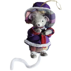 Traje y sombrero púrpura adorno ratón Kurt Adler de colección - Imagen 1 de 6