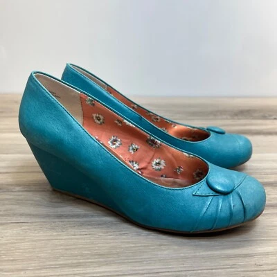 Zapatos Seychelles cuña de tela azul verdoso para mujer talla 9,5 Foto 1 de 4