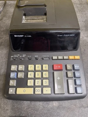 Sharp EL2196BL 12-Digit desktop  Calculator with New Ink ribbons  - Image 1 of 4