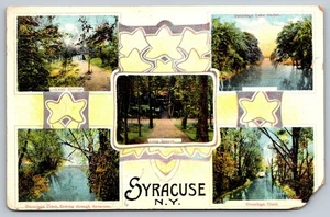 Vintage Syracuse NY Scenic Views Mezzotint Postcard - Picture 1 of 2
