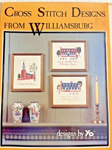 Cross Stitch Designs FROM WILLIAMSBURG 16pg booklet 10 Designs 1980 by YO - Bild 1 von 7