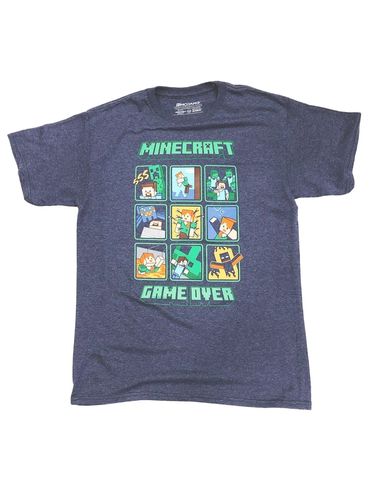 Minecraft Boys Blue Game Over Tee Shirt Video Gamer T-Shirt X-Large (18-20) - Image 1 of 1
