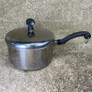VTG Farberware Sauce Pan Pot 2 Qt Quart Stainless Steel w Lid Aluminum Clad USA - Picture 1 of 9