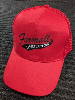 Gorra Farmall Farm Tractors espalda a presión roja camionero malla bordada para hombre Foto 1 de 4