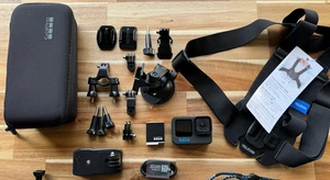 GoPro Hero11 Black Hero 11 + Suction Cup + Chest Mount + HandleBar+ - Picture 1 of 7