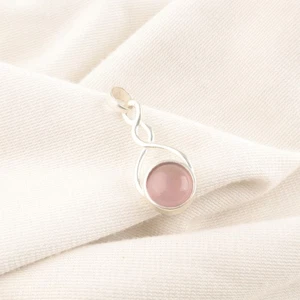 Sterling Silver Round Purple Cat's Eye Stone Daughter Handmade Birthday Pendant - Picture 1 of 6
