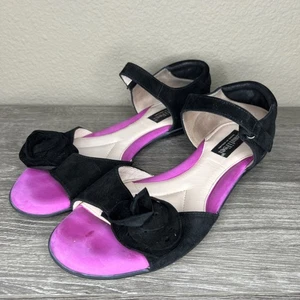 BeautiFeel sandali eleganti neri scamosciati donna EU 40 US 9,5 fiori regolabili - Foto 1 di 12