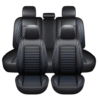 Car Front  Rear Seat Covers for Hyundai Santa Cruz Elantra Leather Black×Blue Foto 1 de 4
