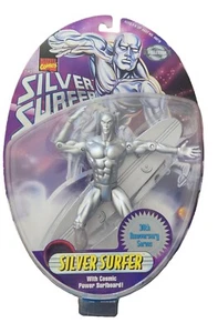 Toy Biz Silver Surfer 30th Anniversary Series with Cosmic Power Surfboard 1997 - Imagen 1 de 2