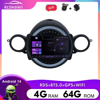4G+64G Autoradio Android14 Carplay DAB GPS Per BMW Mini Cooper R55 R56 2007-2013 - Immagine 1 di 4