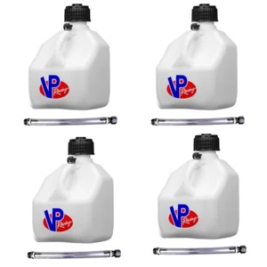 Jarra de combustible blanca cuadrada de 3 galones VP Racing Motorsports con manguera x 4 - Imagen 1 de 1