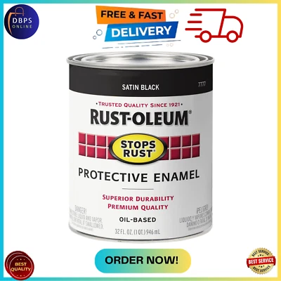 Rust-Oleum 7715502 Detiene Cepillo Brillo Óxido en Pintura, Cuarto de Cuarto, Aluminio Metálico Foto 1 de 4