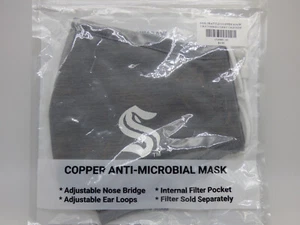 Seattle Kraken - Copper Anti-Microbial Face Mask - Grey - Adult One Size - Picture 1 of 3