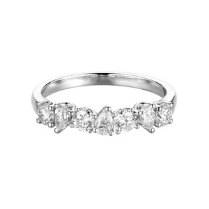 14K White Gold Lab Grown Diamond Wedding Band MZ6707 - Picture 1 of 7