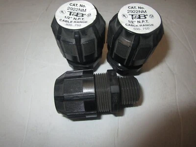(3) THOMAS & BETTS T&B 2922NM 1/2" N.P.T. LOTE DE 3 GAMA DE CABLES Foto 1 de 3