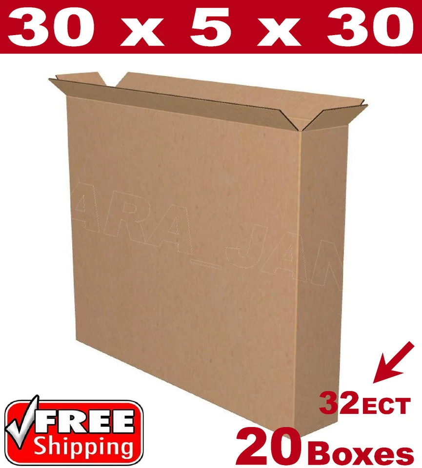 20 - 30x5x30 Cajas de Cartón Envío Embalaje Corrugado Caja Foto 1 de 1