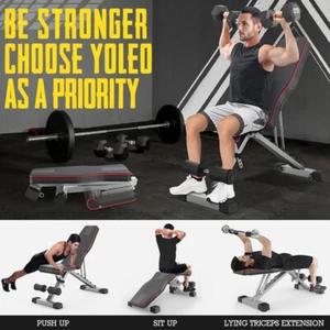 300kg Klappbare Hantelbank Fitnessbank Trainingsbank Bauchtrainer Multifunktion - Bild 1 von 8