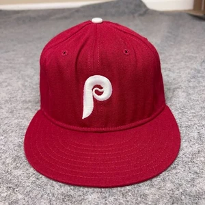 Vintage Philadelphia Phillies Mens Hat 7 1/8 Fitted New Era Pro Model 80s Cap - Picture 1 of 7