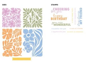 Diamond Press Retro Blume 10 Stempel und 5 Matrizen Set DP 865420 Neu in Verpackung - Bild 1 von 8