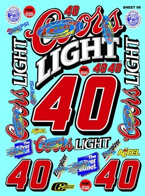 CLEAR MATTE VINYL RACING Sticker SHEET 99-R/C MODEL Die-cut-Decals 1/12-1/10 - Image 1 of 4