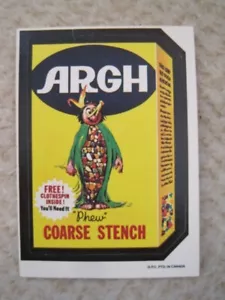 Wacky Packages OPC Canada 1973 Series 3 White back – Argh Coarse Stench - Picture 1 of 3