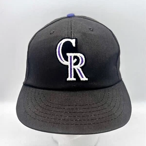 Vintage Colorado Rockies Hat Cap Baseball MLB Snapback Black Purple Logo USA 90s - Imagen 1 de 7