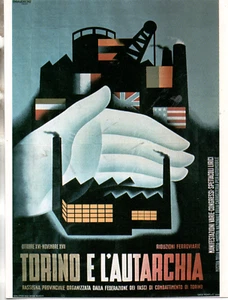 CN 15 1938 TORINO E L'AUTARCHIA - fascismo -Cartolina Mostra 1984 Economia - Imagen 1 de 1