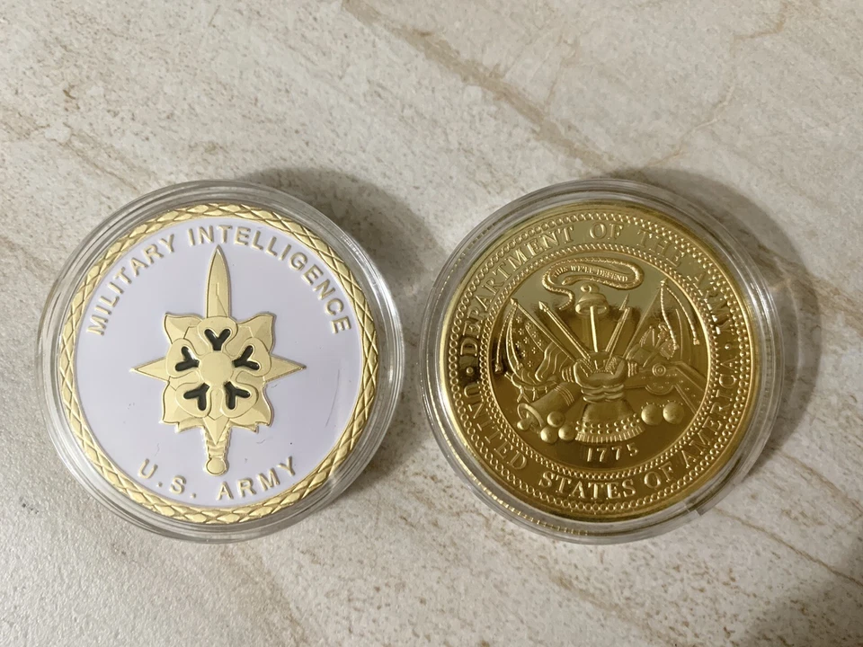 MI MILITARY INTELLIGENCE Challenge Coin Intell Special Agent US Army - Image 1 of 1