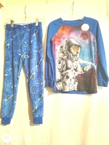 4/5 Wonder Nation boy blue space dog long sleeve pajama set - Picture 1 of 4