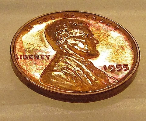 1955  Choice / Gem   Proof Wheat Cent " Lovely Original Toning #624 ~ 27 Cover