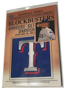 2012 Topps Yu Darvish Blockbusters Hat Logo Patch #BP-14 Rangers Pack Fresh Mint - Imagen 1 de 2