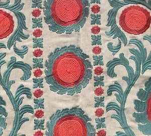 OSBORNE & LITTLE Samrina viscose cotton linen embroidery remnant new - Picture 1 of 1