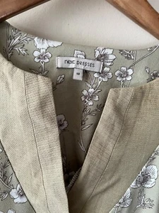 Next Dress Size 10 Green Floral Stretch Sleeveless Tunic Formal Holiday Summer - Picture 1 of 8