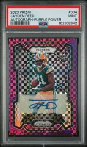 Autografo 2023 Panini Prizm #334 Jayden Reed - Viola Power PSA 9 - Foto 1 di 2