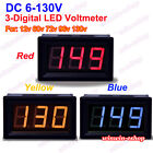 DC12V-120V 3-Digital LED Voltage Meter Voltmeter 24V 36V 48V 72V Car motorcycle