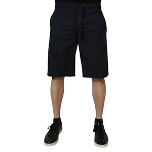 DOLCE & GABBANA Shorts Dark Blue Cotton Bermuda Sweatshorts IT46/W32/S 640usd - Picture 1 of 7