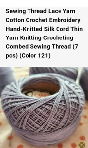 7 Sewing Thread Lace Yarn Cotton Crochet Embroidery Hand-Knitted Blue Cord Thin - Picture 1 of 5