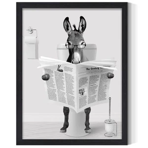 Framed Donkeys Wall Art Black and White Animals Canvas Prints Artwork Donkey ... - Picture 1 of 7