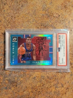 2017 Panini Donruss Optic Isiah Thomas, Hall Kings, Aqua, PSA 10, GEM MINT - Image 1 of 4