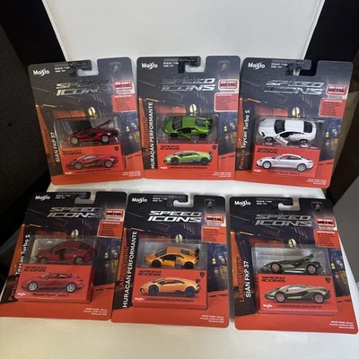 MAISTO Speed Icons  (Lot Of 6) Limited Edition Porsche / Lamborghini  - Image 1 of 4