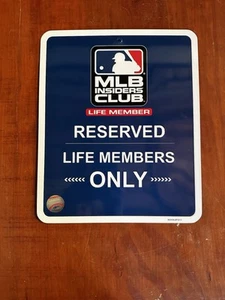MLB Insiders Club Life Membro Solo Soci Riservati 11,5 X 9,5 Nuova Insegna Metallo - Foto 1 di 2