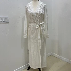 Maxi Camisón De Colección Eve Stillman Para Mujer New York Blanco Bordado S - Imagen 1 de 7