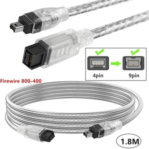 IEEE 1394b Firewire 800 9Pin to 1394a Firewire 400 4Pin Male Cable for MacBook - Afbeelding 1 van 5
