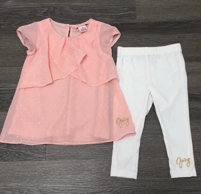 Juego Juicy Couture Niñas Rosa y Crema - Talla 2T Foto 1 de 4