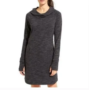 Athleta meliertes graues Power Down Sweatshirtkleid mit Kapuze Small - Bild 1 von 10
