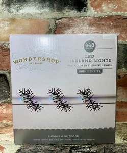 Wondershop 10ft 448 Multicolor LED Mini Lights Christmas Garland Black Wire NIB - Picture 1 of 11