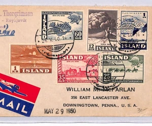 ICELAND Air Mail Cover Reykjavik 1950 USA {samwells-covers}YG397 - Picture 1 of 12