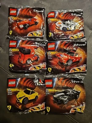 6x Lego Shell V Power  Ferrari KOMPLETT SET Rückzug Polybag  ROT WEIß GELB BLACK - Bild 1 von 4