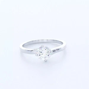 14K Gold Solitaire Engagement Ring Classic 1.01 CT Round Lab-Grown Diamond F VS1 - Picture 1 of 8